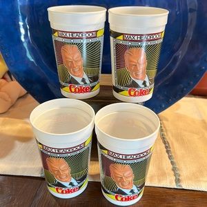 Set of 4 Vintage 1980’s Max Headroom plastic cups